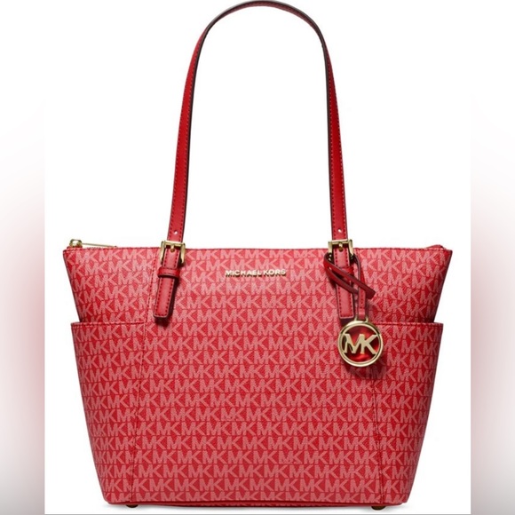 MICHAEL Michael Kors Handbags - MK Med Size Tote Bag 10-3/4W x 10”H x 4 - 1/4 D Tote Bag Color Crimson